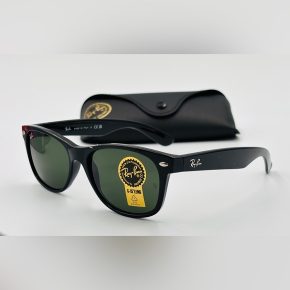 Black Ray Ban Sunglasses RB2132 New Version Unisex Fit Rectangle G-15 Lens - Picture 3 of 11